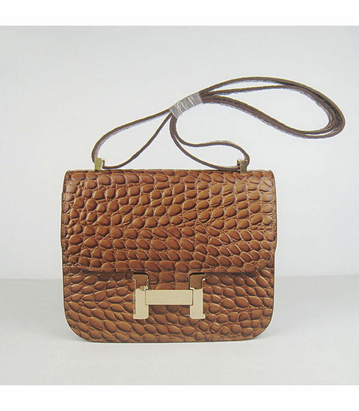 Hermes Constance Bag Gold Lock Light Coffee Stone Veins Leather