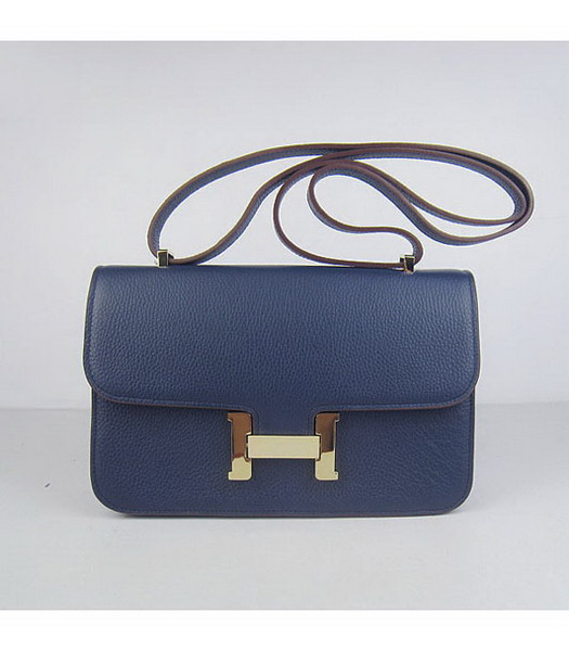 Hermes Constance Gold Lock Dark Blue Blue Togo Leather Bag