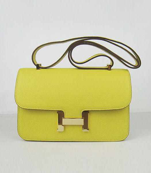 Hermes Constance Gold Lock Lemon Yellow Togo Leather Bag