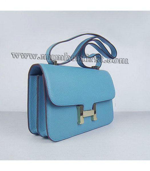 Hermes Constance Gold Lock Light Blue Togo Leather Bag-1