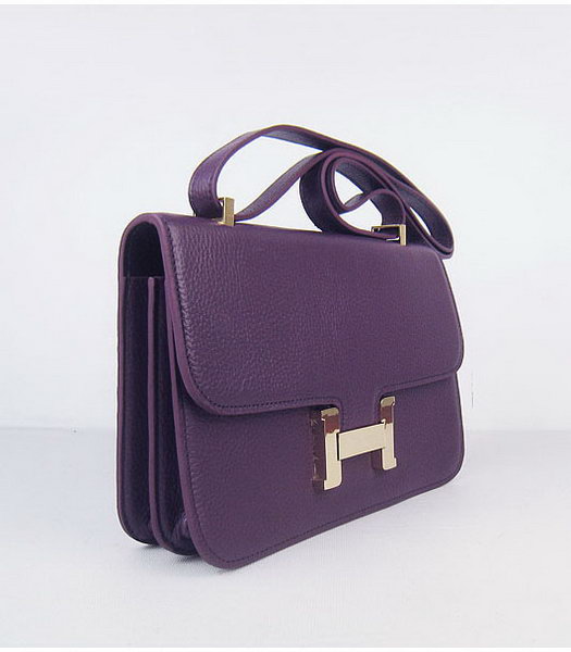 Hermes Constance Gold Lock Purple Togo Leather Bag-1