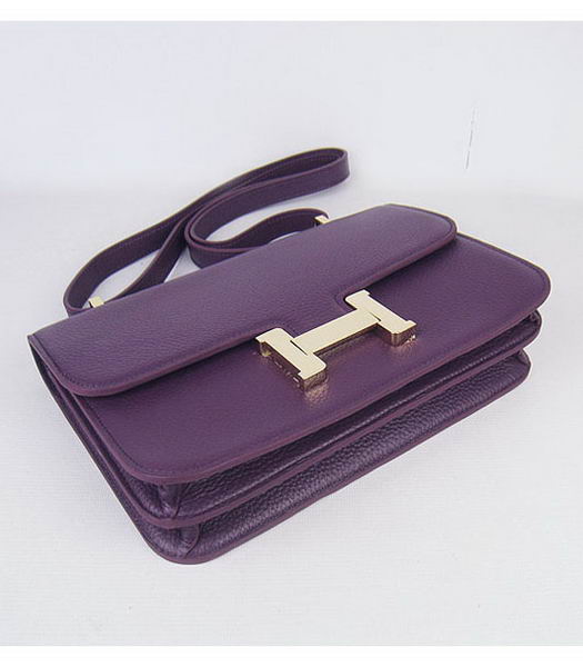 Hermes Constance Gold Lock Purple Togo Leather Bag-3