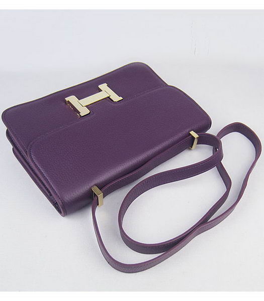Hermes Constance Gold Lock Purple Togo Leather Bag-4