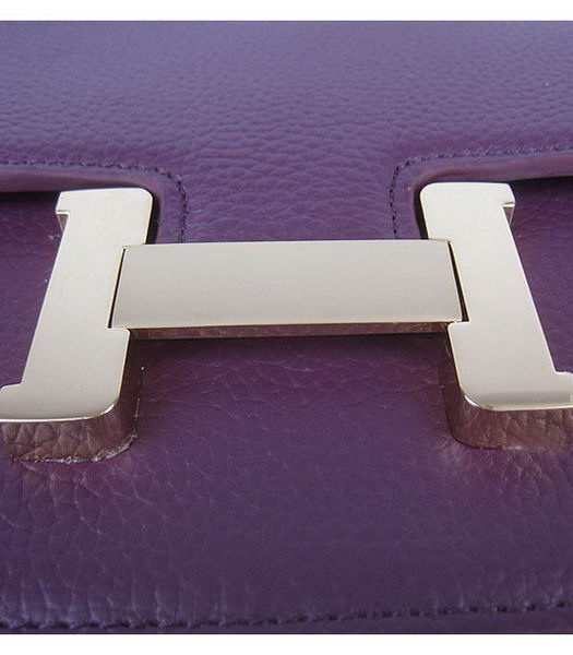 Hermes Constance Gold Lock Purple Togo Leather Bag-5