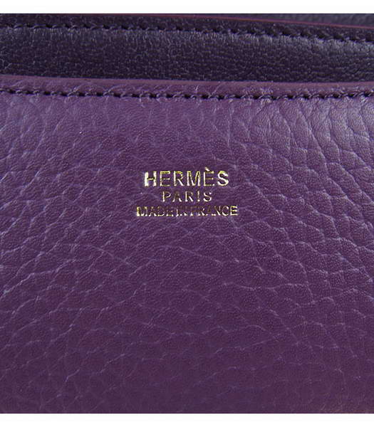 Hermes Constance Gold Lock Purple Togo Leather Bag-7