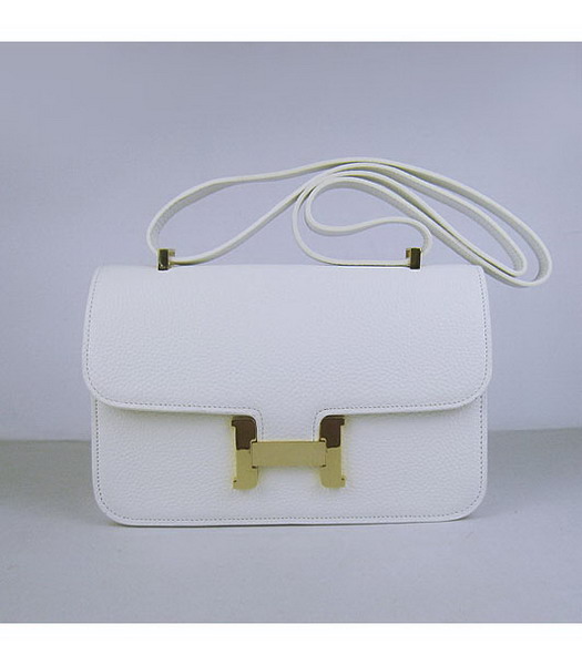 Hermes Constance Gold Lock White Togo Leather Bag-2