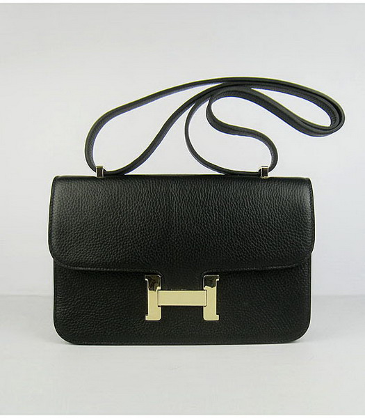 Hermes Constance Golden Lock Black Togo Leather Bag