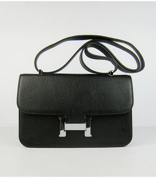 Hermes Constance Silver Lock Black Togo Leather Bag