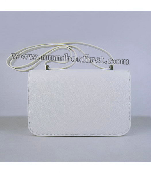 Hermes Constance Silver Lock White Togo Leather Bag-1-2