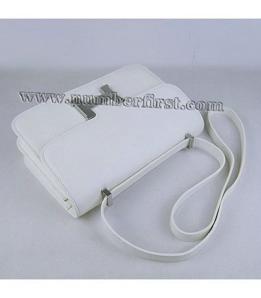 Hermes Constance Silver Lock White Togo Leather Bag-1-3