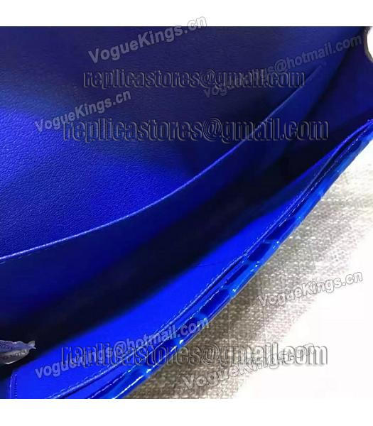Hermes Croc Veins Blue Leather Large Clutch-6