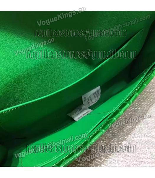 Hermes Croc Veins Green Leather Large Clutch-5