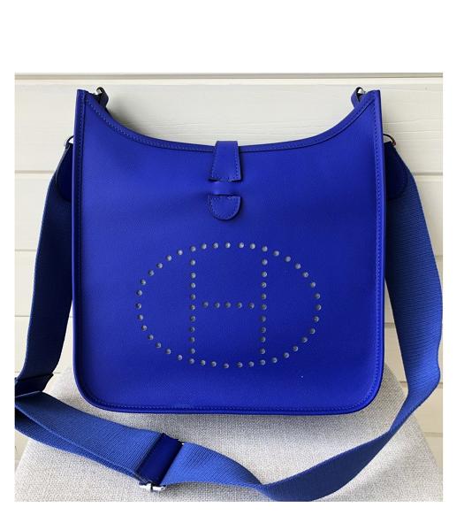 Hermes Evelyne 28cm Messenger Bag In Electric Blue Imported Epsom Leather