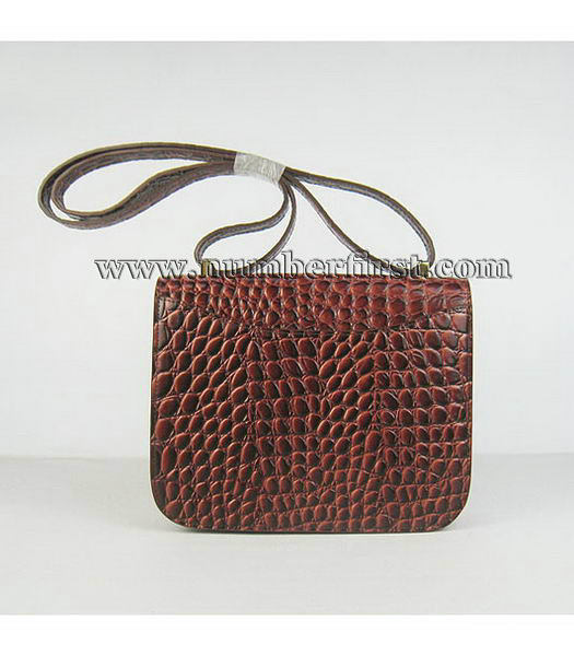 Hermes Golden Lock Messenger Bag Dark Coffee Stone Veins Leather-2