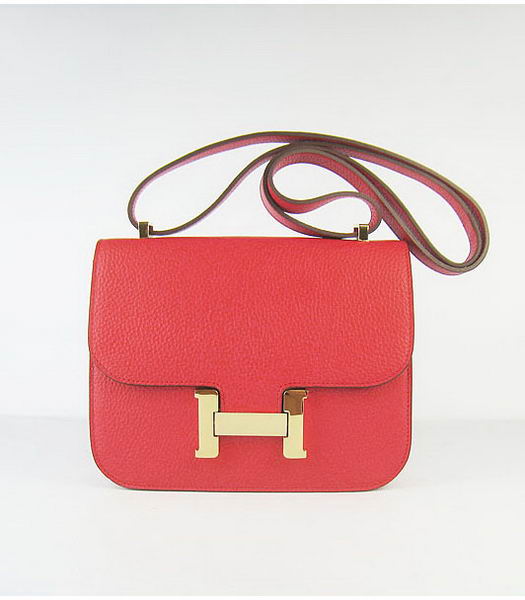 Hermes Golden Lock Messenger Bag Red