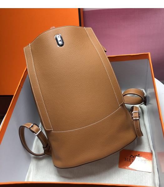 Hermes GR24 29cm Backpack Brown Imported Togo Leather