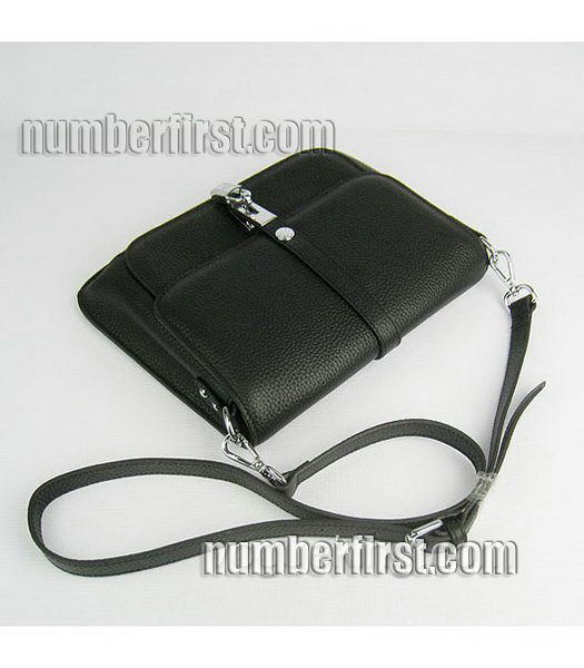 Hermes Jypsiere Togo Leather Small Messenger Bag in Black-4