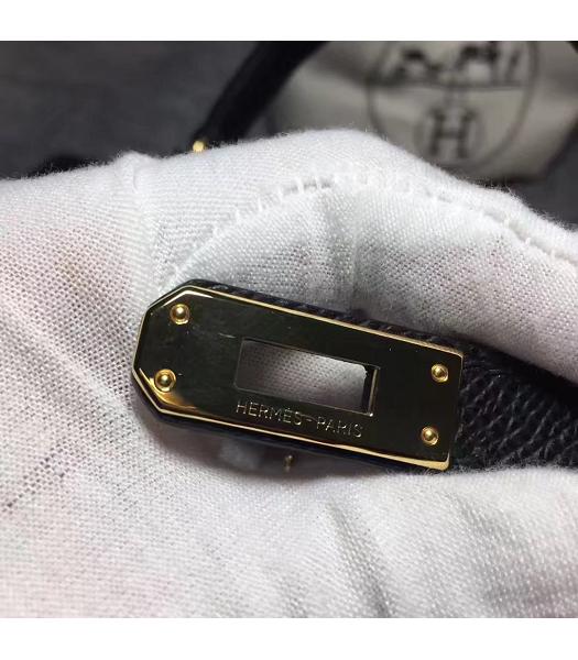 Hermes Kelly 20cm Black Original Leather Mini Tote Bag Golden Hardware-4