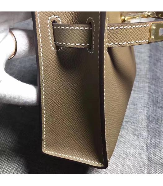 Hermes Kelly 20cm Khaki Original Leather Mini Tote Bag Golden Hardware-1