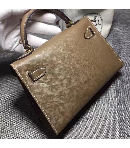 Hermes Kelly 20cm Khaki Original Leather Mini Tote Bag Golden Hardware-5