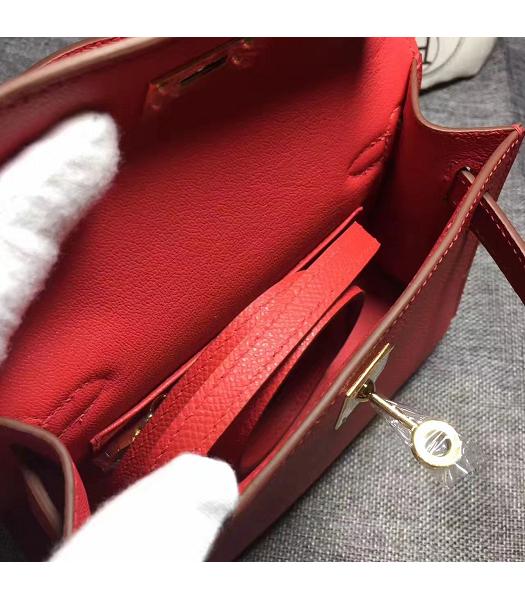 Hermes Kelly 20cm Red Original Leather Mini Tote Bag Golden Hardware-2