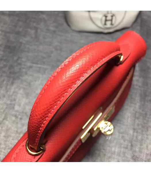 Hermes Kelly 20cm Red Original Leather Mini Tote Bag Golden Hardware-4