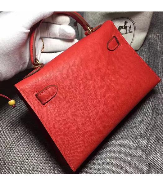 Hermes Kelly 20cm Red Original Leather Mini Tote Bag Golden Hardware-6