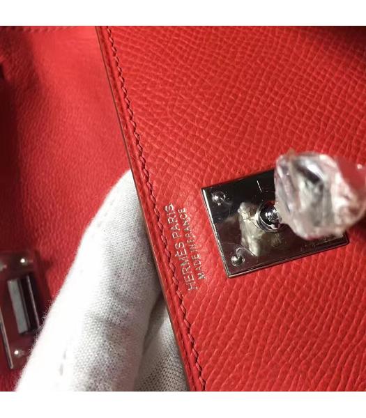 Hermes Kelly 20cm Red Original Leather Mini Tote Bag Silver Hardware-4