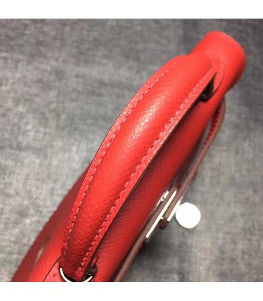 Hermes Kelly 20cm Red Original Leather Mini Tote Bag Silver Hardware-5