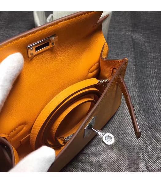 Hermes Kelly 20cm Yellow Original Leather Mini Tote Bag Silver Hardware-2