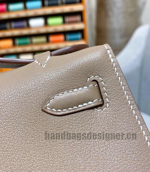 Hermes Kelly 22cm Bag Apricot Imported Swift Leather Golden Metal-6