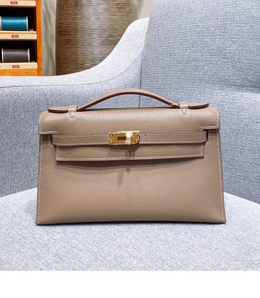 Hermes Kelly 22cm Bag Apricot Imported Swift Leather Golden Metal