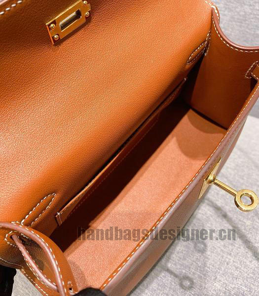 Hermes Kelly 22cm Bag Brown Imported Swift Leather Golden Metal-4