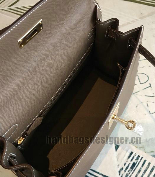 Hermes Kelly 28cm Bag Elephant Grey Imported Epsom Leather Golden Metal-4