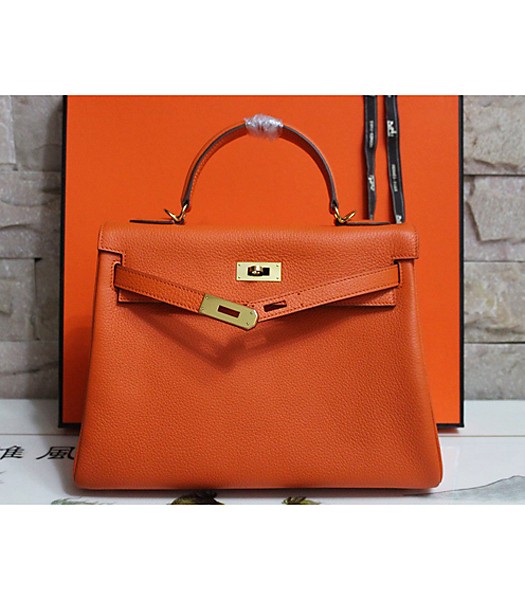 Hermes Kelly 28cm Original Togo Leather Bag In Orange