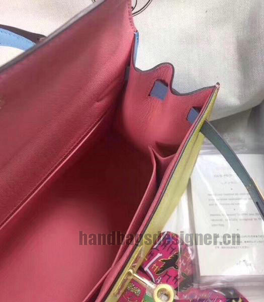 Hermes Kelly 28cm Yellow/Pink Imported Lambskin Leather Bag Golden Metal-2