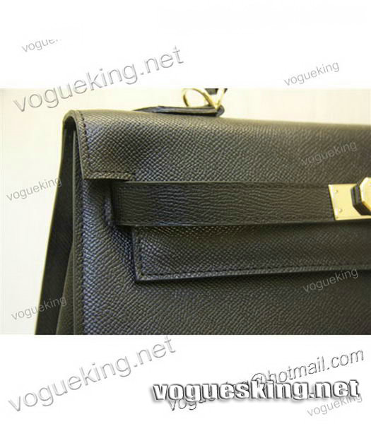 Hermes kelly 32cm Black Palm Print Leather Bag-2