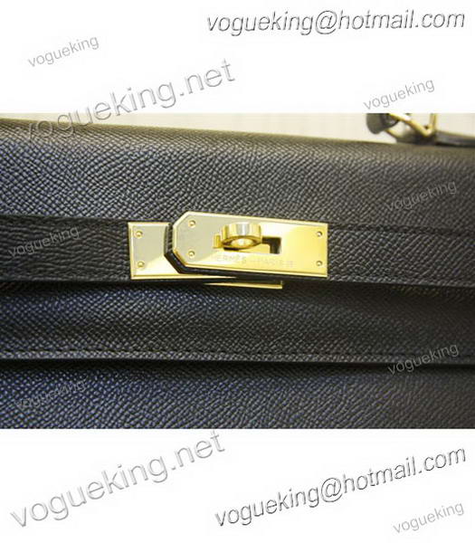 Hermes kelly 32cm Black Palm Print Leather Bag-4
