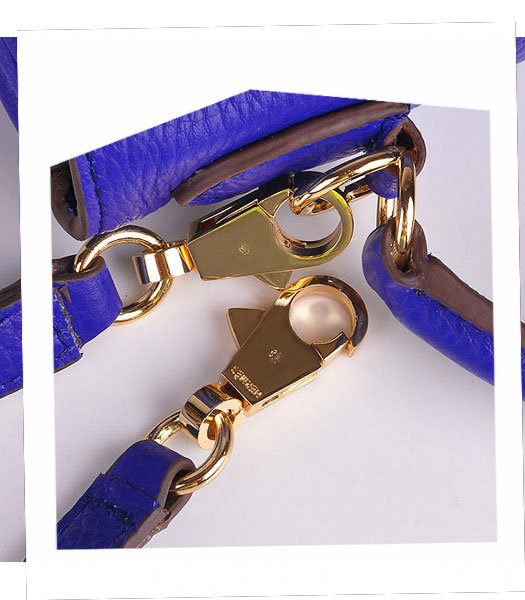 Hermes Kelly 32cm Electric Blue Calfskin Leather Bag with Golden Metal-5