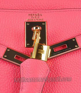 Hermes Kelly 32cm Lipstick Pink Togo Leather Bag with Golden Metal-6