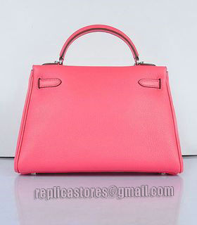 Hermes Kelly 32cm Lipstick Pink Togo Leather Bag with Silver Metal-2