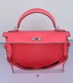 Hermes Kelly 32cm Lipstick Pink Togo Leather Bag with Silver Metal-5