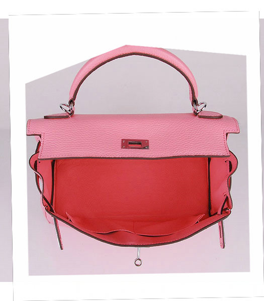 Hermes Kelly 32cm Sakura Pink Togo Leather Bag with Silver Metal-5