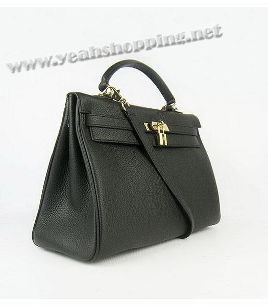 Hermes Kelly 35cm Black Togo Leather Bag Golden Metal-1