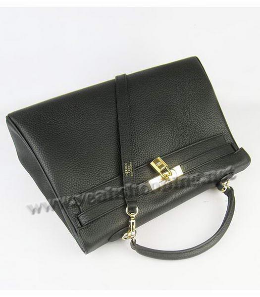 Hermes Kelly 35cm Black Togo Leather Bag Golden Metal-4