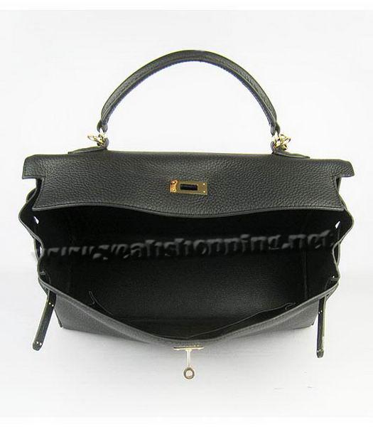 Hermes Kelly 35cm Black Togo Leather Bag Golden Metal-5