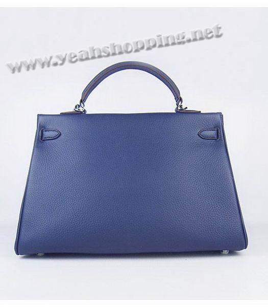 Hermes Kelly 35cm Dark Blue Togo Leather Bag Silver Metal-2