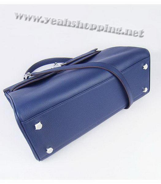 Hermes Kelly 35cm Dark Blue Togo Leather Bag Silver Metal-3