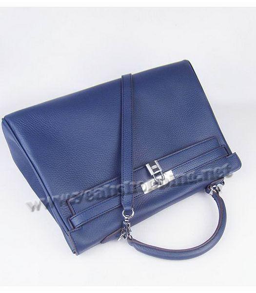 Hermes Kelly 35cm Dark Blue Togo Leather Bag Silver Metal-4