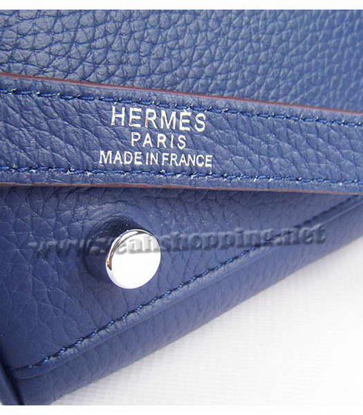 Hermes Kelly 35cm Dark Blue Togo Leather Bag Silver Metal-8